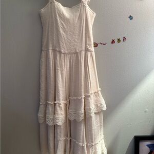 Elegant Cream Sleeveless Dress